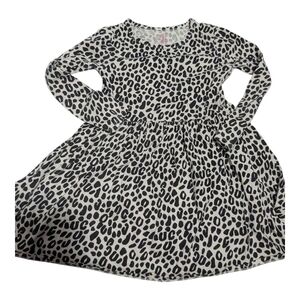 Est.1989 PLACE Leopard Print Girls Dress. Grey And White. Size 7/8. M.